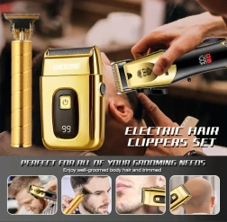 Golden Hair Clipper And Trimmer Set For Men