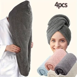 Soft Microfiber Hair Towel - Quick Dry,