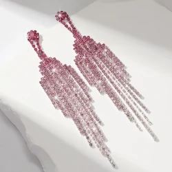 Full Rhinestone Tassel High-grade Earings