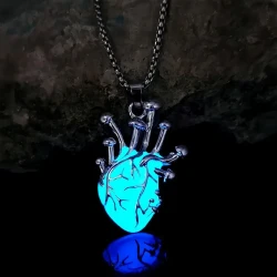 Zinc Alloy Luminous Heart Pendant Necklace