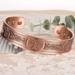 6pcs Solid Copper Magnetic Cuff Bangle