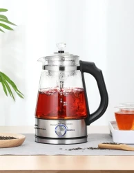 110v American Standard Household Tea Boiler Steam Spray Black Teapot Glass Electric Kettle Coffee Pot