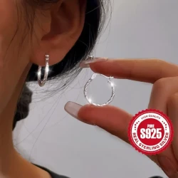 S925 Sterling Silver Hoop Earrings,