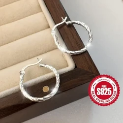 S925 Sterling Silver Hoop Earrings,