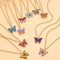 5-10 PCS Colorful Butterfly Pendant