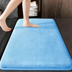 1pc Luxurious Ultra Absorbent Bath Mat - 25D High-Density Soft Sponge, Non-Slip, Quick-Drying, Mildew-Resistant Bathroom Rug