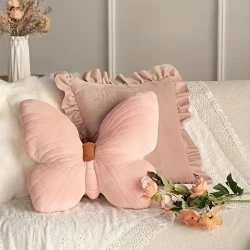 Soft Pink Butterfly Pillow