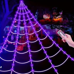 Halloween Spider Web Light With 250 LED Lights -