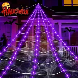 Halloween Spider Web Light With 250 LED Lights -