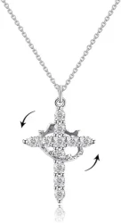 Diamond Crown Rotatable Necklace