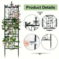 6 Panels 195cm Tall Metal Garden Trellis Fencing