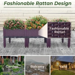 Elevated Garden Bed Kit - Raised Planter Box with Drainage