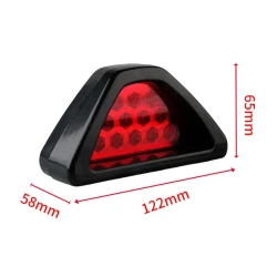 Car Motorcycle Universal LED Rear Fog Light Triangle Brake Warning Light Heelpiece Pilot Light