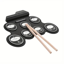 Lixada Compact USB Roll-Up Silicon Drum Set - 7 Drum Pads