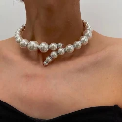 Female Open Size Pearl Collar Necklace