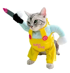 Cat Pet Costume Clothing Creative Yellow Knife Assassin Cat Clothing