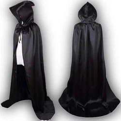 Halloween Cloak Costumes Wizard Cloak For Children Hooded Capes Mantle Black Party Decoration