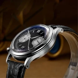 Stainless Steel Waterproof Real Two-eye Quartz Watch For Men