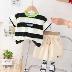 Children's Summer Short-sleeved Shirt And Shorts Leisure Suit