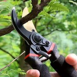 8.5" Professional Titanium Bypass Pruning Shears (T13) - Super Sharp Premium Garden Shears