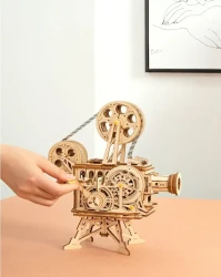 ROKR 3D Wooden Puzzles Vitascope Mechanical Building Kits Movie Projector Toys