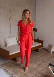 Female Loose Lace-up Casual Jumpsuit