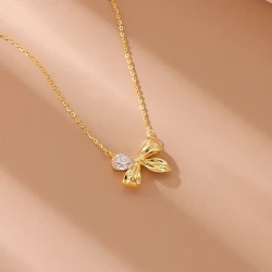 S925 Sterling Silver Bow Necklace Pendant