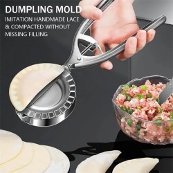 Stainless Steel Dumpling Maker - Manual Kitchen Gadget