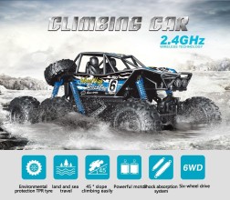 RC Car, Remote Control 6 Wheels, Waterproof Climbing Car, 1:8 Super Big, Blue