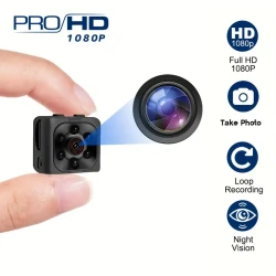 Mini 1080P HD Video Camera - Portable Nanny Cam with Night Vision