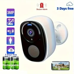 Outdoor Wireless Security Camera - 2K 5MP Video Resolution, AI Motion Detection