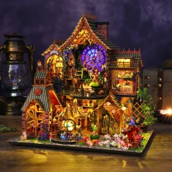 DIY Magic Cottage Kit - 3D Wooden Puzzle with LED Lights