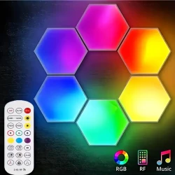 Hexagon LED Wall Lights - Touch-Sensitive Modular RGB Lamps