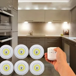 Smart Wireless LED Under-Cabinet Lights - Set of 6 with Remote Control