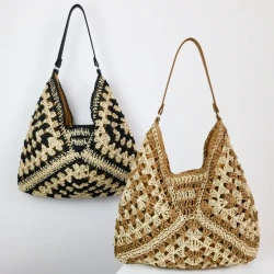 Women's Fashion Handmade Straw Woven Shoulder Bag