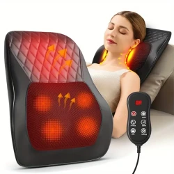 3D Kneading Back and Neck Massager with Heat - Massage Pillow