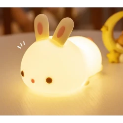 Rabbit Silicone Lamp - Pat Feeding Creative Night Light for Kids