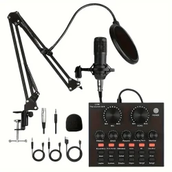 Complete Podcasting Studio Bundle - BM800 Mic with V8 Sound Card