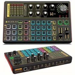 K300 Sound Mixer Board - LED Light Voice Changer with Multiple Sound Effects