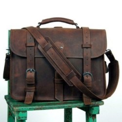 Retro Crazy Horse Leather Men's Traveling Bag