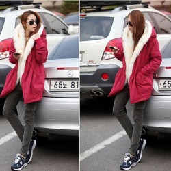 Winter Clothing Coat Thick Women's Clothes Slim Fit Fur Collar Down Jacket