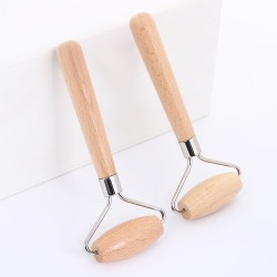 Gua Sha Face Massager - Wooden Roller with Thorn Massage and Wooden Handle