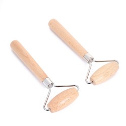 Gua Sha Face Massager - Wooden Roller with Thorn Massage and Wooden Handle