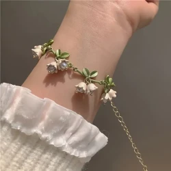 Vintage Lily of the Valley Charm Bracelet