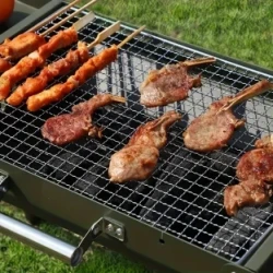 Large Foldable Charcoal BBQ Grill – Portable Outdoor Barbecue Box