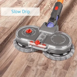 Electric Double Mop Attachment For Dyson V7 V8 V10 V11 V15 Vacuum Cleaners, Dual Spin Mop Head With 6 Washable Pads And Water Tank