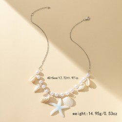 Pearl Conch Starfish Necklace Fashion Shell Clavicle Chain