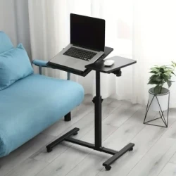 Adjustable Laptop Table Desk Stand - Overbed Bedside Desk With Wheels And Adjustable Height Angle Tray For Bed Sofa Desk Overbed Food Tray Office Table Laptop Stand