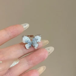 Gradient Blue Butterfly Ring