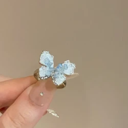 Gradient Blue Butterfly Ring